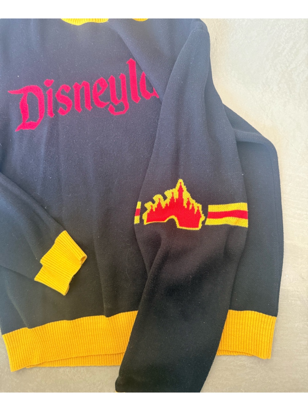 Disney Black Sweatshirt with Yellow Trim and Red Logo - Picture 2 of 4
